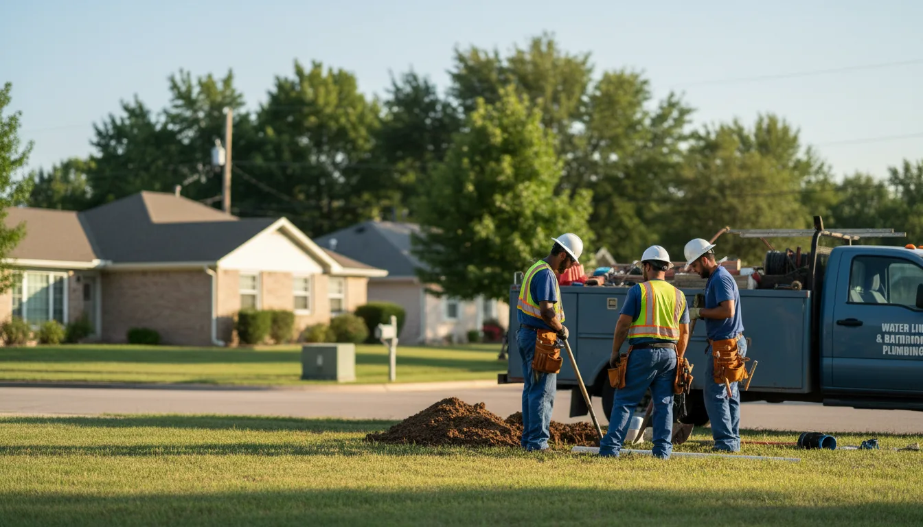 Residential water line and bathroom plumbing service in Roosevelt, OK